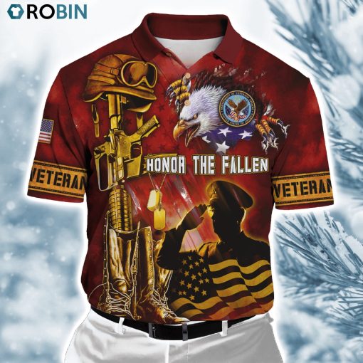 Us Veteran Honor The Fallen ver7 Polo Shirt
