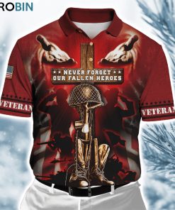 Us Veteran Never Forger Our Fallen Heroes Ver3 Polo Shirt