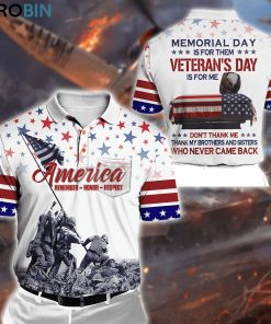 Us Veteran Remember Honor Respect Polo Shirt