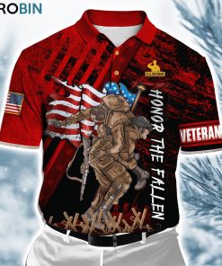 Us Veteran Soldier Memorial Day Honor The Fallen Polo Shirt