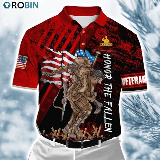 Us Veteran Soldier Memorial Day Honor The Fallen Polo Shirt