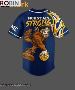 West Virginia Mountaineers Mountain Strong Custom Baseball Jersey