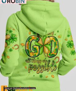 With God All Things Are Possible Patrick’s Day Women’s All Over Print Shirt