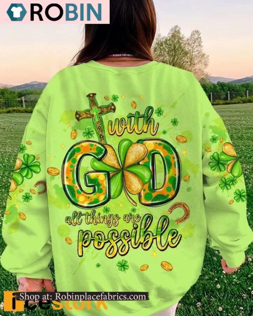 With God All Things Are Possible Patrick’s Day Women’s All Over Print Shirt