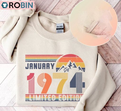 1974 Birthday Sweatshirt , 1974 Birthday Year Number Short Sleeve Tee Tops