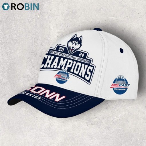 2024 Big East Men’s Basketball Tournament Champions Uconn Huskies Classic Cap   White