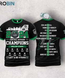 2024 Central Division Champions Dallas Stars Let’s Go Stars Hoodie   Black