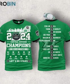 2024 Central Division Champions Dallas Stars Let’s Go Stars Hoodie   Green