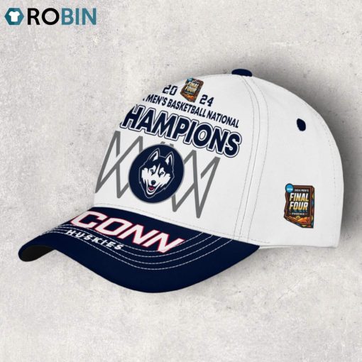 2024 Final Four Champions Uconn Huskies Classic Cap   White