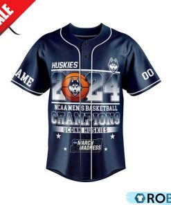 2024 NCAA Men’s Basketball Champions Uconn Huskies Bleed Blue Custom Baseball Jersey Shirt Style – Navy