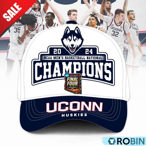 2024 NCAA Men’s Basketball National Champions Uconn Huskies Classic Cap – White