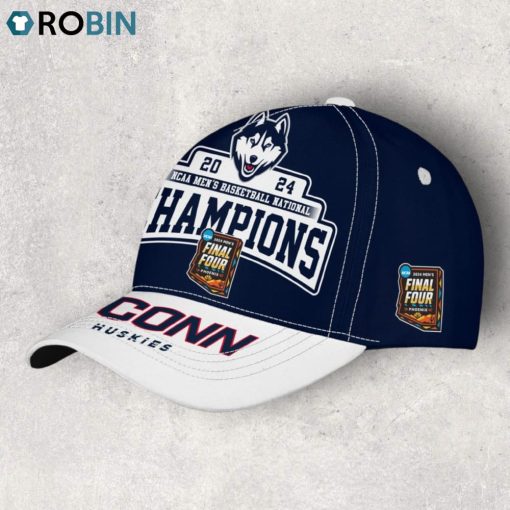 2024 NCAA Men’s Basketball National Champions Uconn Huskies Classic Cap   Navy