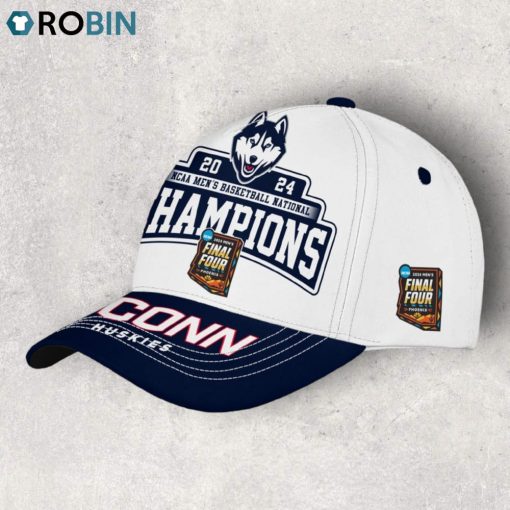 2024 NCAA Men’s Basketball National Champions Uconn Huskies Classic Cap   White