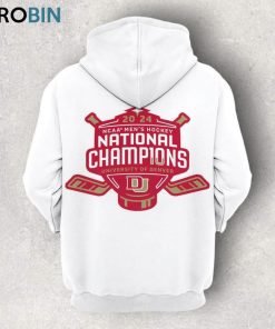 2024 NCAA Men’s Hockey National Champions University Of Denver 3D Hoodie and Zip up   White