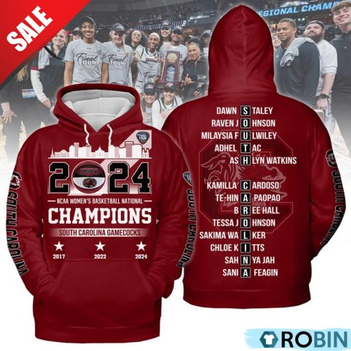 2024 NCAA Women’s Basketball National Champions South Carolina Gamecocks Hoodie – Garnet