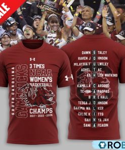 3 Time Champions South Carolina Gamecocks 2024 NCAA Women’s Basketball National Hoodie 3 Time Champions South Carolina Gamecocks 2024 NCAA Women’s Basketball National Hoodie