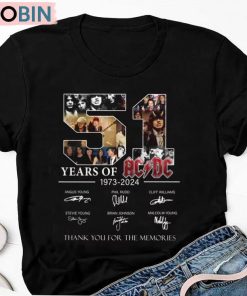 51 Years Ac Dc 1973 2024 Shirt, Rock Band Acdc Tour Long Sleeve Sweater