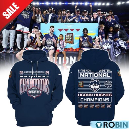 6-Time NCAA Men’s Basketball National Uconn Huskies Champions 3D Hoodie