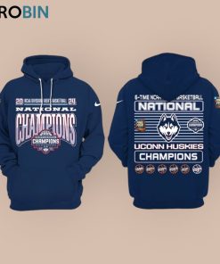6 Time NCAA Men’s Basketball National Uconn Huskies Champions 3D Hoodie and Zip up