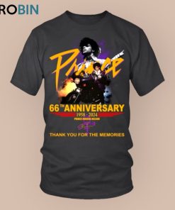 66th Anniversary 1958 2024 Prince Rogers Nelson Thank You For The Memories Unisex Shirt