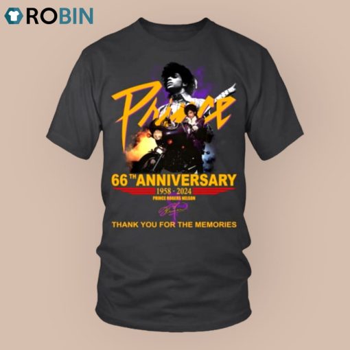66th Anniversary 1958 2024 Prince Rogers Nelson Thank You For The Memories Unisex Shirt