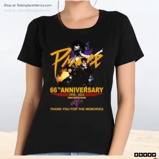 66th Anniversary 1958 2024 Prince Rogers Nelson Thank You For The Memories Unisex Shirt