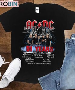 Acdc Rock Band 51st Anniversary Shirt, Acdc Band Short Sleeve Tee Tops Acdc Rock Band 51st Anniversary Shirt, Acdc Band Short Sleeve Tee Tops