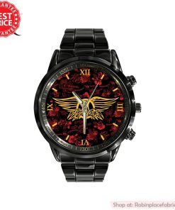 Aerosmith Black Stainless Steel Watch