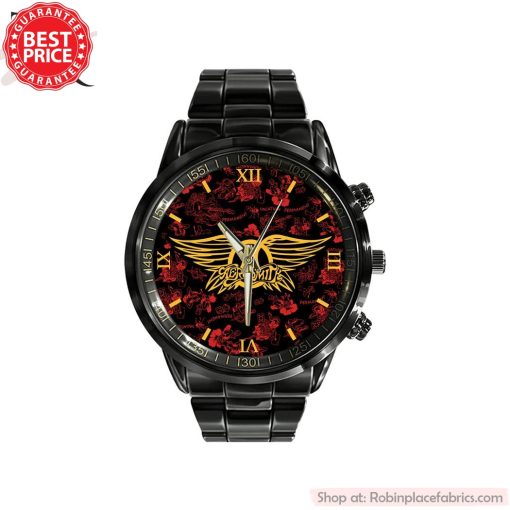 Aerosmith Black Stainless Steel Watch