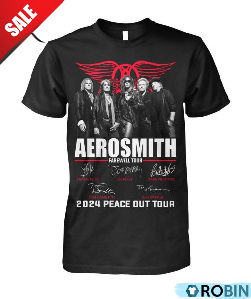 Aerosmith Farewell Tour 2024 Peace Out Tour Unisex Shirt, Hoodie