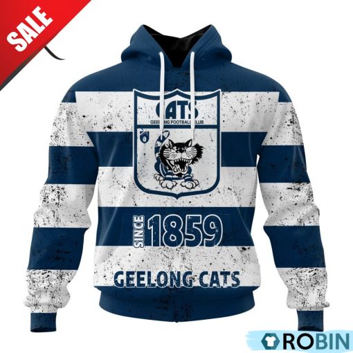 AFL Geelong Cats Special Retro Heritage Design Hoodie