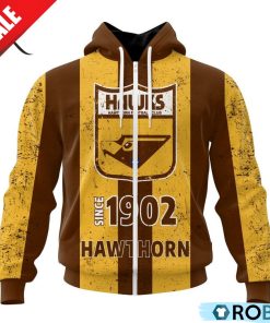 AFL Hawthorn Football Club Special Retro Heritage Design Hoodie AFL Hawthorn Football Club Special Retro Heritage Design Hoodie