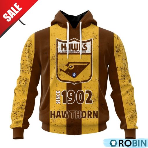 AFL Hawthorn Football Club Special Retro Heritage Design Hoodie