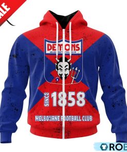AFL Melbourne Football Club Special Retro Heritage Design Hoodie AFL Melbourne Football Club Special Retro Heritage Design Hoodie
