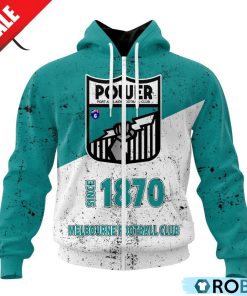 AFL Port Adelaide Football Club Special Retro Heritage Design Hoodie AFL Port Adelaide Football Club Special Retro Heritage Design Hoodie
