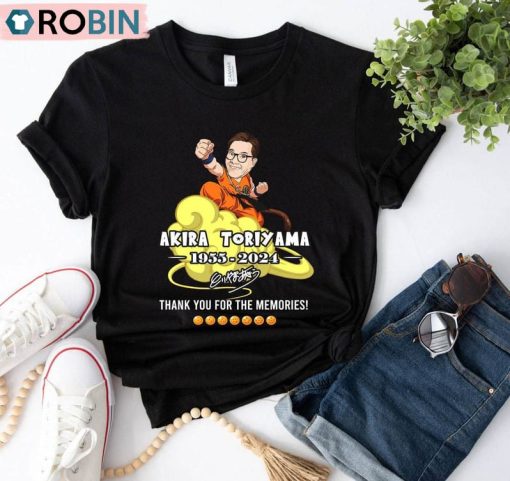 Akira Toriyama Rip Shirt, Thank You For The Memories Short Sleeve Long Sleeve