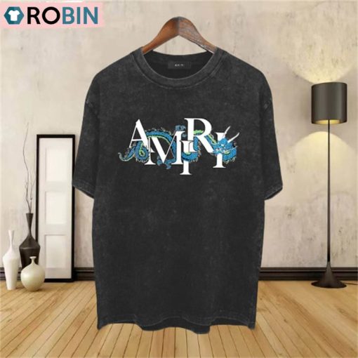 Amiri Overlapping Letter Dragon Print Vintage Short Sleeve Long Sleeve