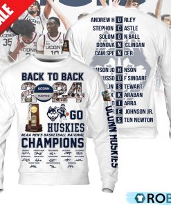 Back To Back 2024 NCAA Men’s Basketball National Champions Uconn Huskies Hoodie – White