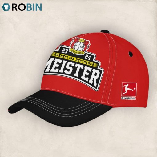 Bayer 04 Leverkusen 23 24 Bundesliga Deutscher Meister Classic Cap   Red