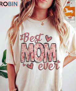 Best Mom Ever Trendy Shirt, Mom With Floral Crewneck Sweatshirt Tee Tops Best Mom Ever Trendy Shirt, Mom With Floral Crewneck Sweatshirt Tee Tops