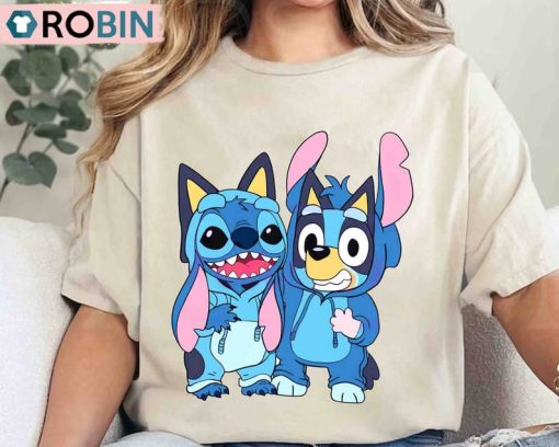Bluey And Stitch Shirt , Bluey Family Matching Tee Tops T-Shirt
