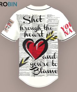 Bon Jovi Shot Through The Heart And You’re To Blame Custom Baseball Jersey Shirt Style Bon Jovi Shot Through The Heart And You’re To Blame Custom Baseball Jersey Shirt Style