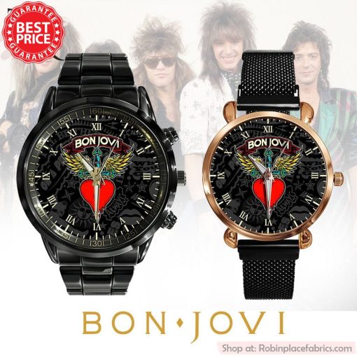 Bon Jovi Black Stainless Steel Watch