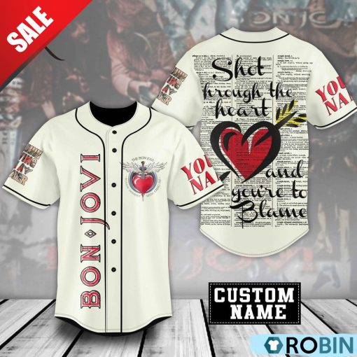 Bon Jovi Shot Through The Heart And You’re To Blame Custom Baseball Jersey Shirt Style