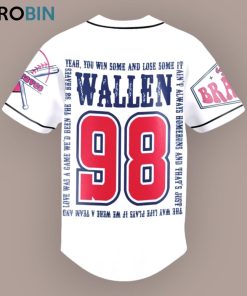 Braves Morgan Wallen 98 Custom Baseball Jersey Shirt Style Braves Morgan Wallen 98 Custom Baseball Jersey Shirt Style