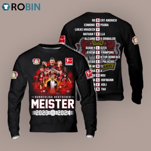Bundesliga Deutscher Meister 2023 2024 Bayer Leverkusen Hoodie