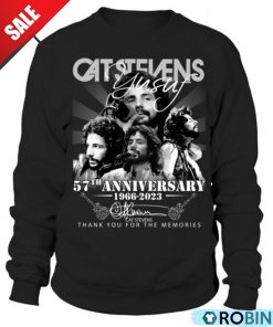 Cat Stevens 57th Anniversary 1966-2023 Thank You For The Memories Unisex Shirt, Hoodie
