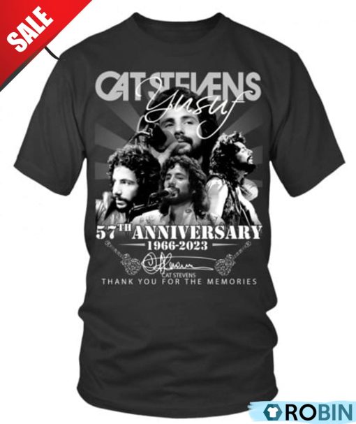 Cat Stevens 57th Anniversary 1966-2023 Thank You For The Memories Unisex Shirt, Hoodie