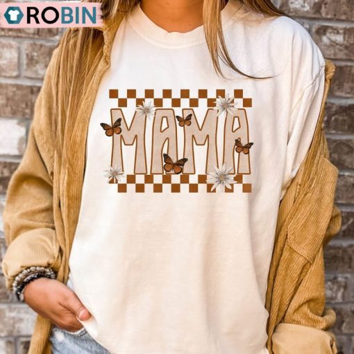 Comfort Checkered Mom Shirt, Mothers Day Short Sleeve Long Sleeve