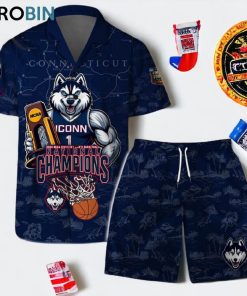 Connecticut 2024 NCAA Division Men’s Basketball National Champions Uconn Huskies Hawaiian Set